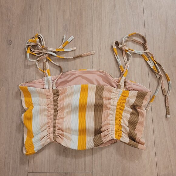 AERIE | Ribbed Longline Bandeau Bikini Swim Top Striped | Sz. XL - Picture 8 of 8